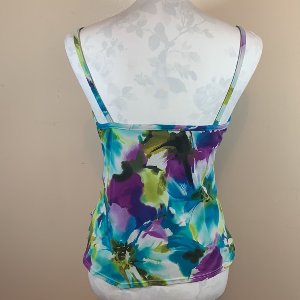 Caribbean Joe Island Supply Co. Sz 14 Watercolor Tankini Top - Picture 6 of 9